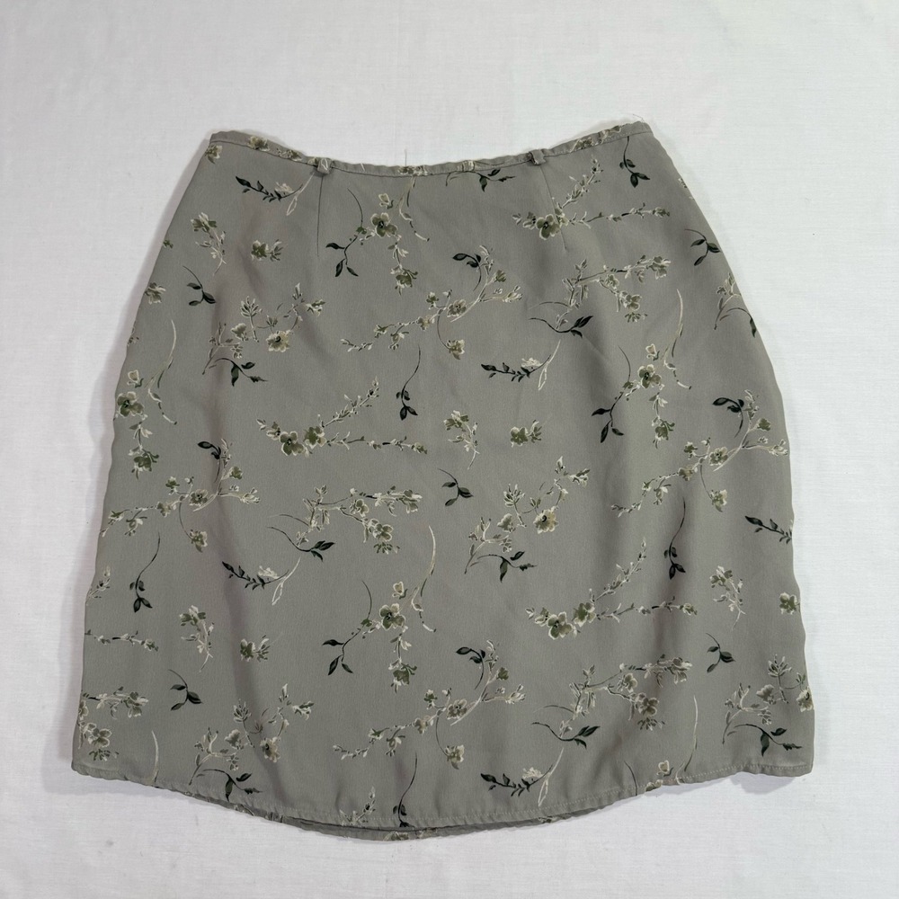 Y2K Hunt Club Wrap Skirt  Womens Size 12 Grey Floral Zipper